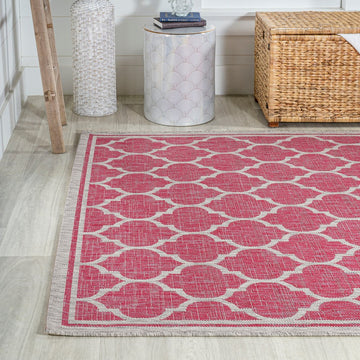 Trebol Moroccan Trellis Textured Weave Indoor/outdoor Area Rug
